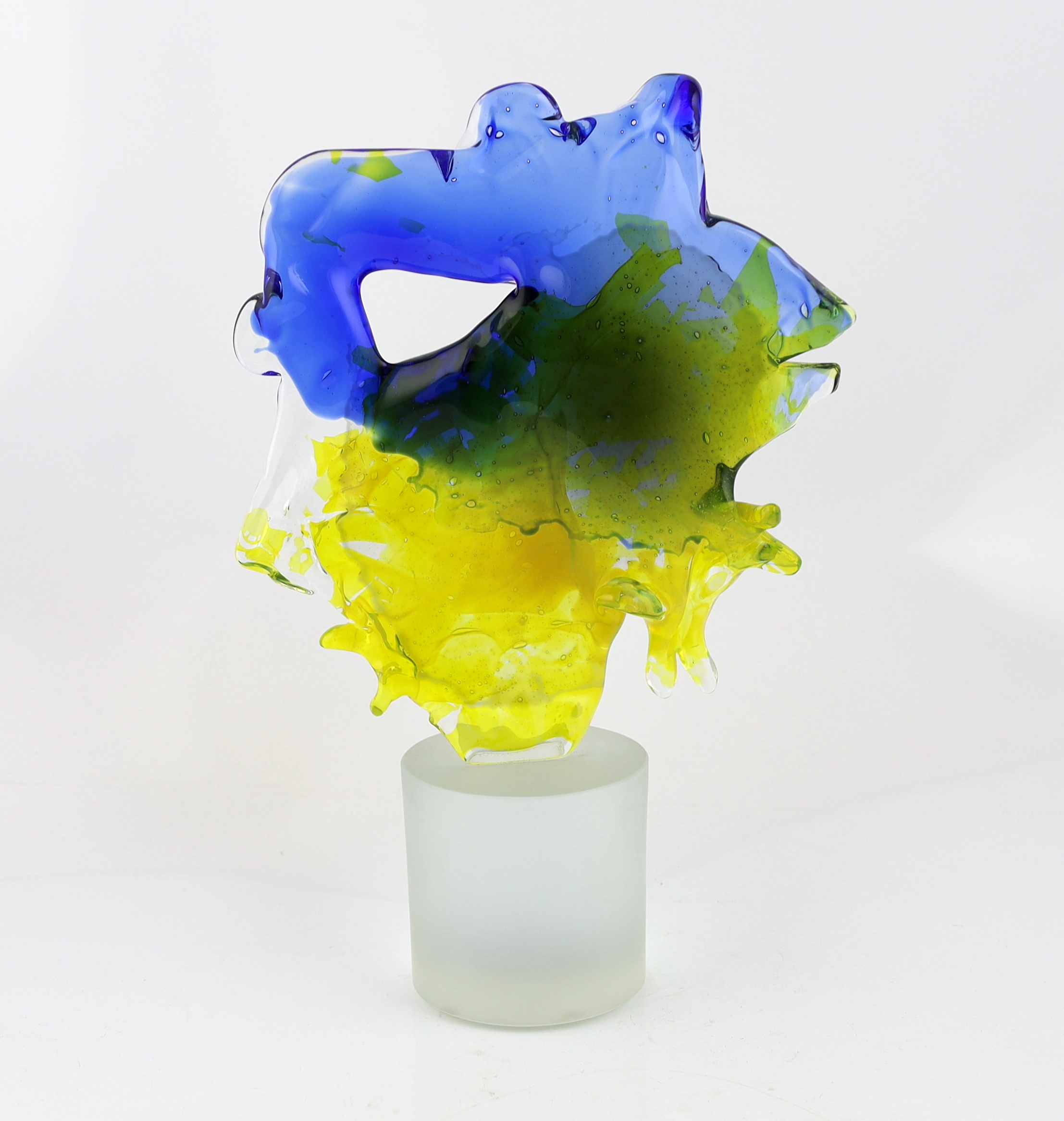 Seguso, a Murano glass abstract profile silhouette head